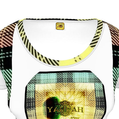 Picture Plaided 01-01 Camiseta de diseñador con cuello redondo para mujer 