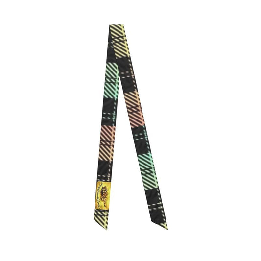 Picture Plaided 01-01 Designer Silk Hair Scarf