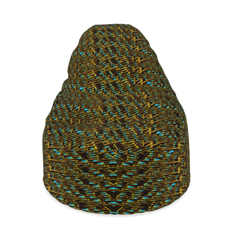 Camo Yahuah 01-01 Blue Designer Bean Bag Chair