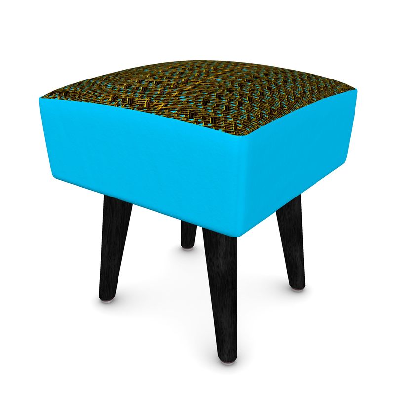 Camo Yahuah 01-01 Blue Designer Footstool (Square, Round or Hexagonal)