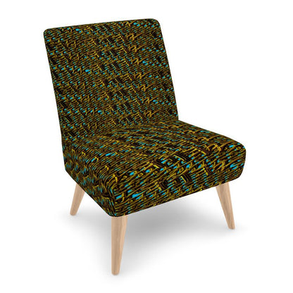 Camo Yahuah 01-01 Blue Designer Occasional Slipper Chair