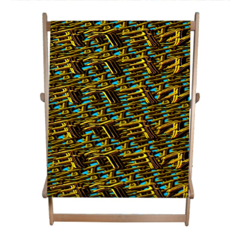 Camo Yahuah 01-01 Blue Designer Deckchair Sling (Single/Double Size)