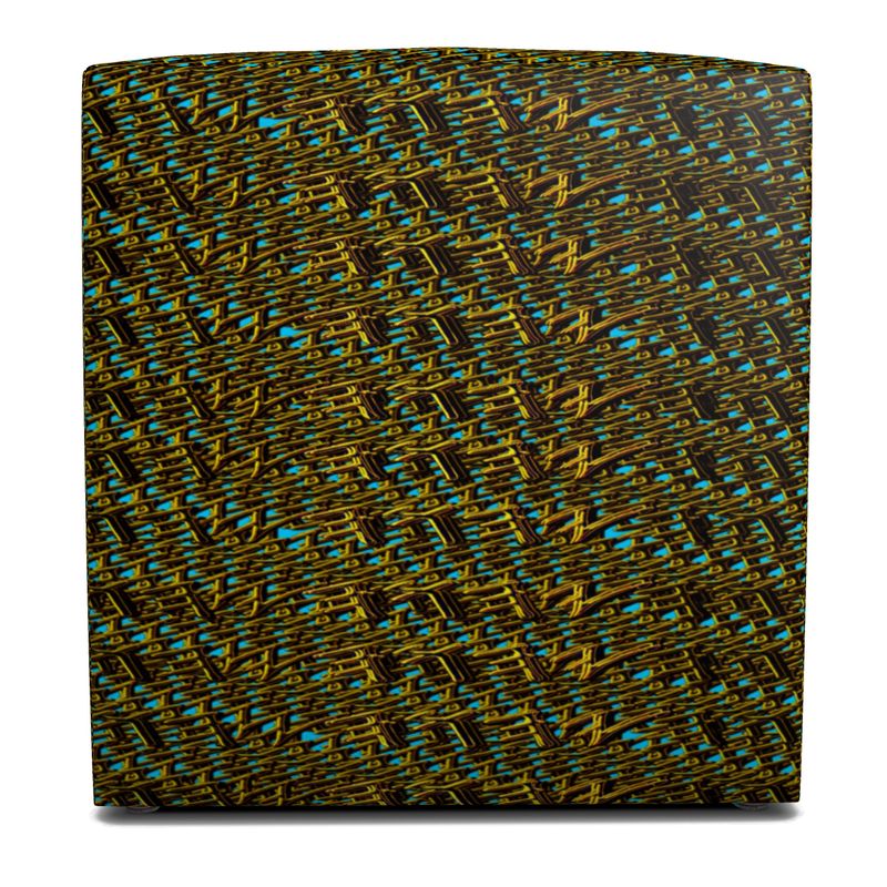 Camo Yahuah 01-01 Blue Designer Square Pouf