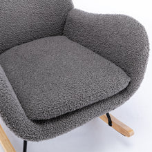 Load image into Gallery viewer, Teddy Fabric Padded Seat Rocking Chair With High Backrest And Armrests
