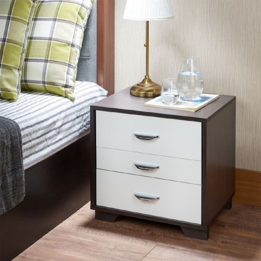 ACME Eloy Nightstand in White & Black