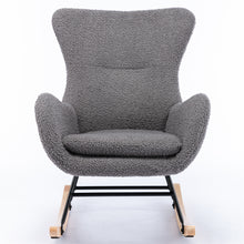 Load image into Gallery viewer, Teddy Fabric Padded Seat Rocking Chair With High Backrest And Armrests
