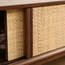 Charger l&#39;image dans la galerie, Two Door Four Drawer 68.89 inch Sideboard Cabinet with Natural Rattan Weaving
