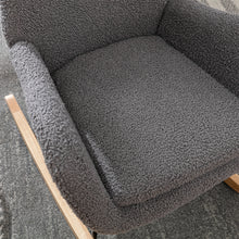 Load image into Gallery viewer, Teddy Fabric Padded Seat Rocking Chair With High Backrest And Armrests
