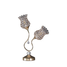 Cargar imagen en el visor de la galería, 18.75&quot; Rose Gold Floral Two Trumpet Glam Metal Table Lamp
