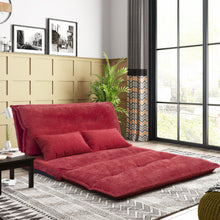 Carica l&#39;immagine nel visualizzatore di Gallery, Orisfur Lazy Sofa Adjustable Folding Futon Sofa Video Gaming Sofa with Two Pillows (Red)
