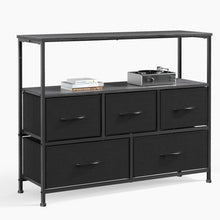 Carica l&#39;immagine nel visualizzatore di Gallery, Sweetcrispy Metal Frame 5 Drawer Chest of Drawers (Black)

