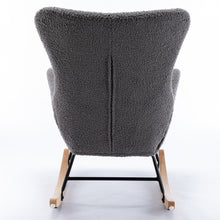 Charger l&#39;image dans la galerie, Teddy Fabric Padded Seat Rocking Chair With High Backrest And Armrests
