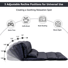 Load image into Gallery viewer, Orisfur Lazy Sofa Adjustable Folding Futon Sofa Video Gaming Sofa with Two Pillows (Black)
