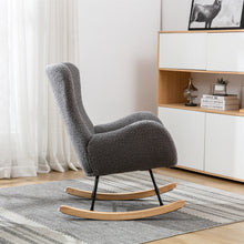 Charger l&#39;image dans la galerie, Teddy Fabric Padded Seat Rocking Chair With High Backrest And Armrests
