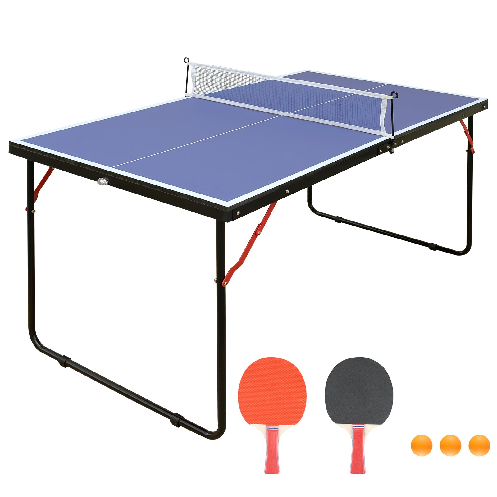 Juego de mesa de ping pong portátil y plegable de 4,5 pies