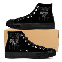 Load image into Gallery viewer, Hebrew Life 02-07 Unisex High Top Canvas Shoes (Black)
