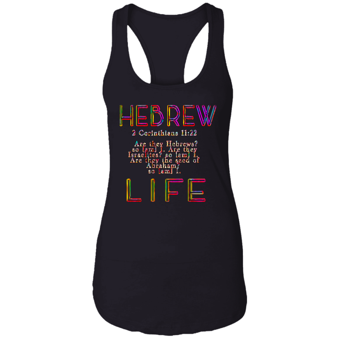 Hebrew Life 02-06 Camiseta sin mangas de algodón con espalda cruzada ideal para mujer (4 colores) 