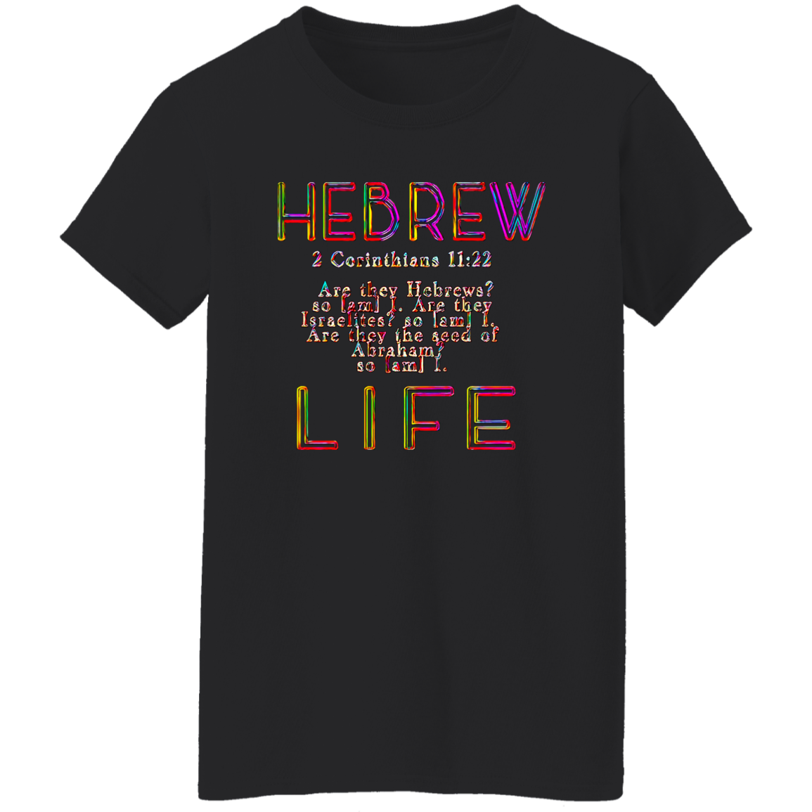 Hebrew Life 02-06 Camiseta de algodón de diseñador para mujer (7 colores) 