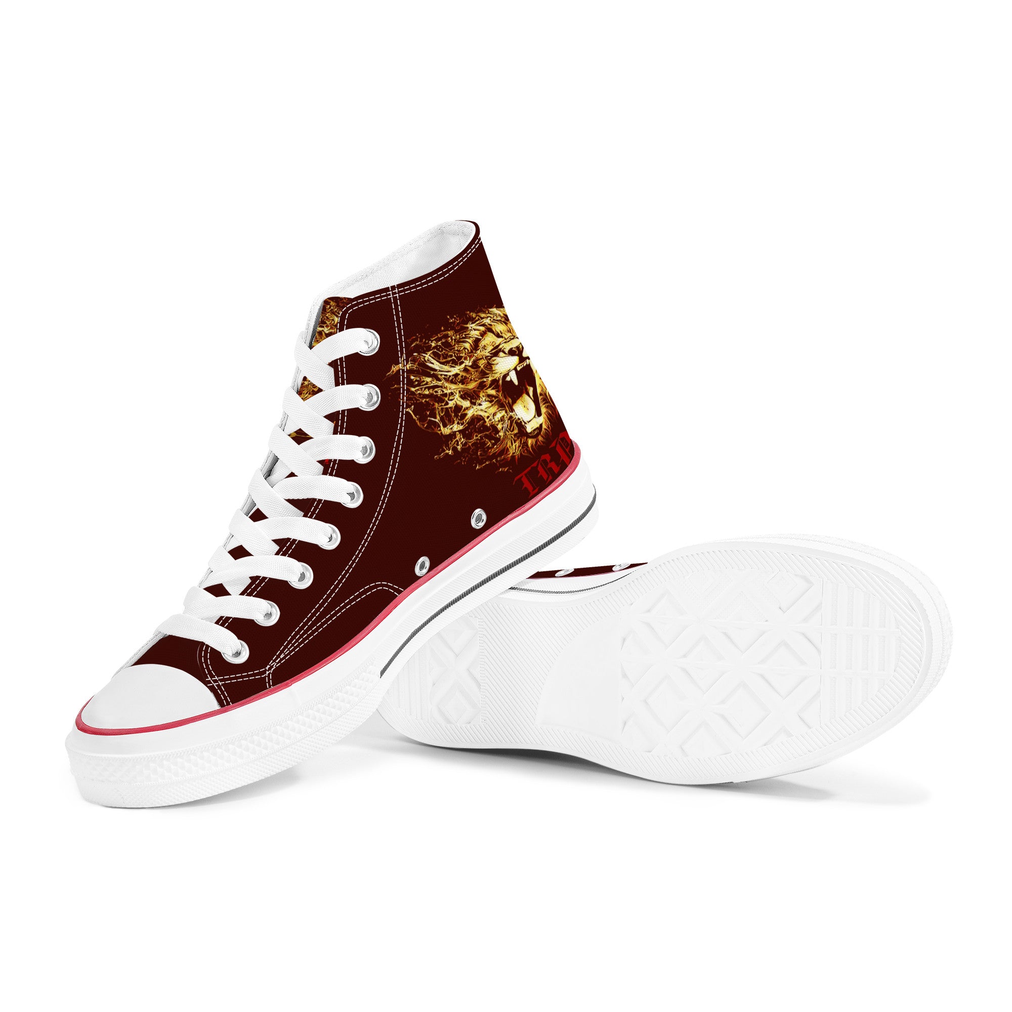 Hebrew Mode - On 02 High Top Unisex Canvas Shoes (White)