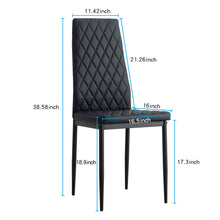 Charger l&#39;image dans la galerie, Black PU Leather Kitchen and Dining Chairs (Set of 6)
