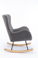 Load image into Gallery viewer, Teddy Fabric Padded Seat Rocking Chair With High Backrest And Armrests
