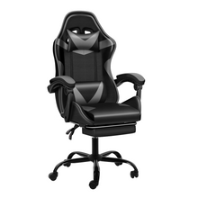 Load image into Gallery viewer, YSSOA Racing Style Backrest and Seat Height Recliner Gaming Office High Back Computer Ergonomic Adjustable Swivel Chair with Footrest (Black &amp; Gray)
