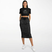 Load image into Gallery viewer, Call Heaven Designer Two Piece Fashion Cropped Short Sleeve Sweatshirt and Pocket Maxi Skirt Set
