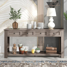 Carica l&#39;immagine nel visualizzatore di Gallery, TREXM Console Table/Sofa Table with Storage Drawers and Bottom Shelf for Entryway Hallway (Gray Wash)
