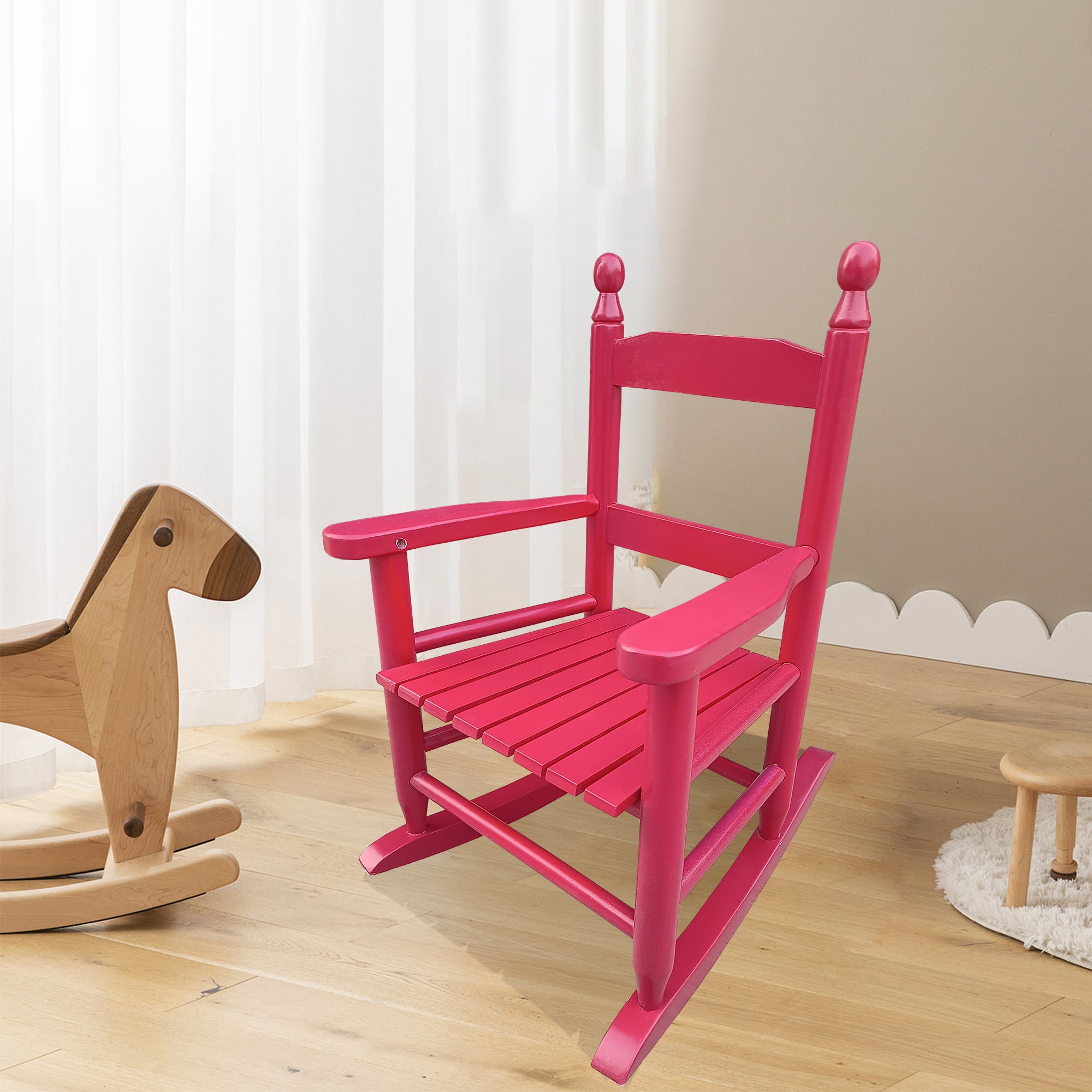 Durable Indoor or Outdoor Red Rocking Chair (Suitable for Children)