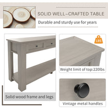 Charger l&#39;image dans la galerie, TREXM Console Table/Sofa Table with Storage Drawers and Bottom Shelf for Entryway Hallway (Gray Wash)
