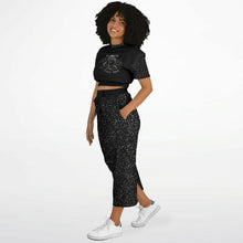 Load image into Gallery viewer, Call Heaven Designer Two Piece Fashion Cropped Short Sleeve Sweatshirt and Pocket Maxi Skirt Set
