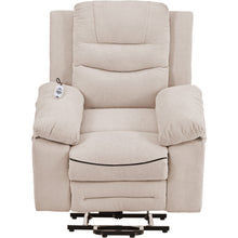 Charger l&#39;image dans la galerie, Power Lift Chair for Elderly with Adjustable Massage and Heating Function, Massage Recliner Chair with Infinite Position and Side Pocket, Beige
