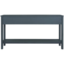 Carica l&#39;immagine nel visualizzatore di Gallery, TREXM Rustic Entryway Console Table, 60&quot; Long Sofa Table with two Different Size Drawers and Bottom Shelf for Storage (Navy)
