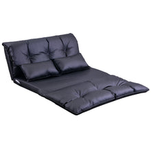 Load image into Gallery viewer, Orisfur Lazy Sofa Adjustable Folding Futon Sofa Video Gaming Sofa with Two Pillows (Black)
