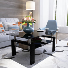 Load image into Gallery viewer, Modern Rectangle Black Glass Coffee Table (Side/Center Table for Living Room)
