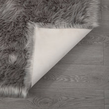 Load image into Gallery viewer, Light Gray Ultra Soft Fluffy Faux Fur Sheepskin Rectangular Area Rug
