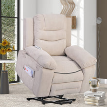 Load image into Gallery viewer, Power Lift Chair for Elderly with Adjustable Massage and Heating Function, Massage Recliner Chair with Infinite Position and Side Pocket, Beige
