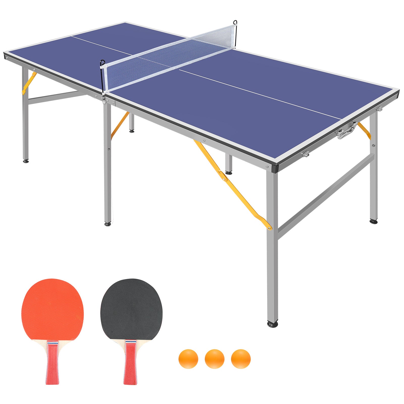 Juego de mesa de ping pong portátil y plegable de 6 pies