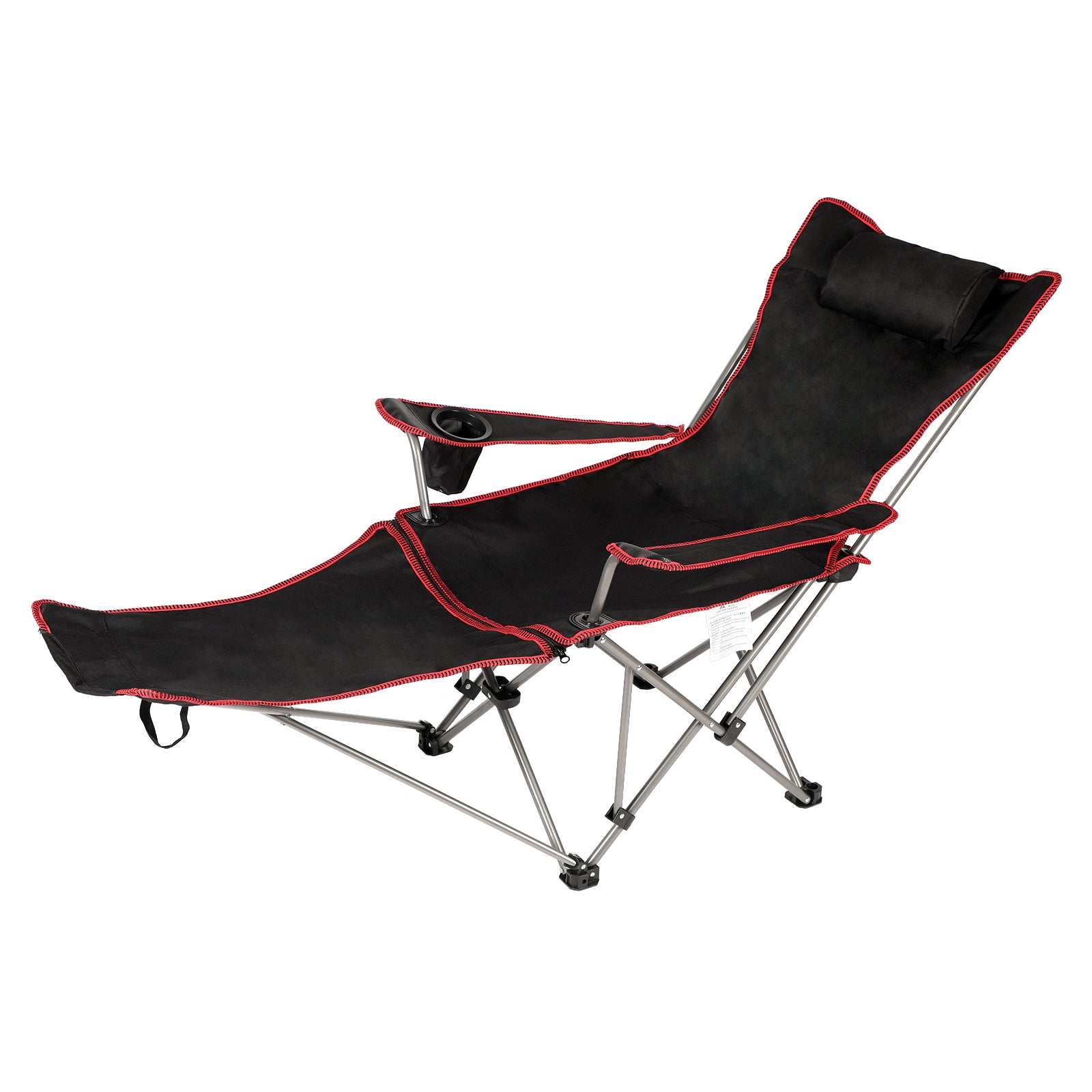 YSSOA Reclining Camping Chair with Removable Footrest (Black)