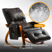 Load image into Gallery viewer, Reclining Brown Leather Rocking Chair

