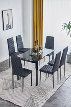 Carica l&#39;immagine nel visualizzatore di Gallery, Black PU Leather Kitchen and Dining Chairs (Set of 6)
