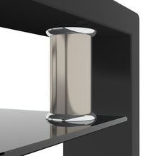Cargar imagen en el visor de la galería, Mesa de centro moderna rectangular de vidrio negro (mesa auxiliar/central para sala de estar)
