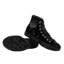 Load image into Gallery viewer, Hebrew Life 02-07 Unisex High Top Canvas Shoes (Black)

